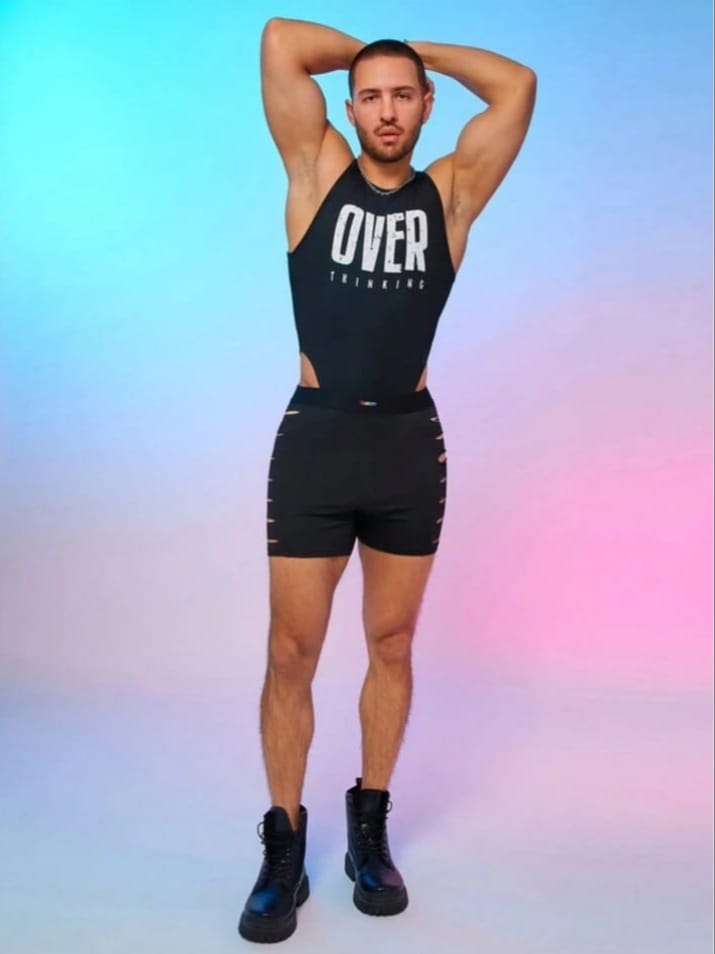 Men's English Letter Print Bodysuit